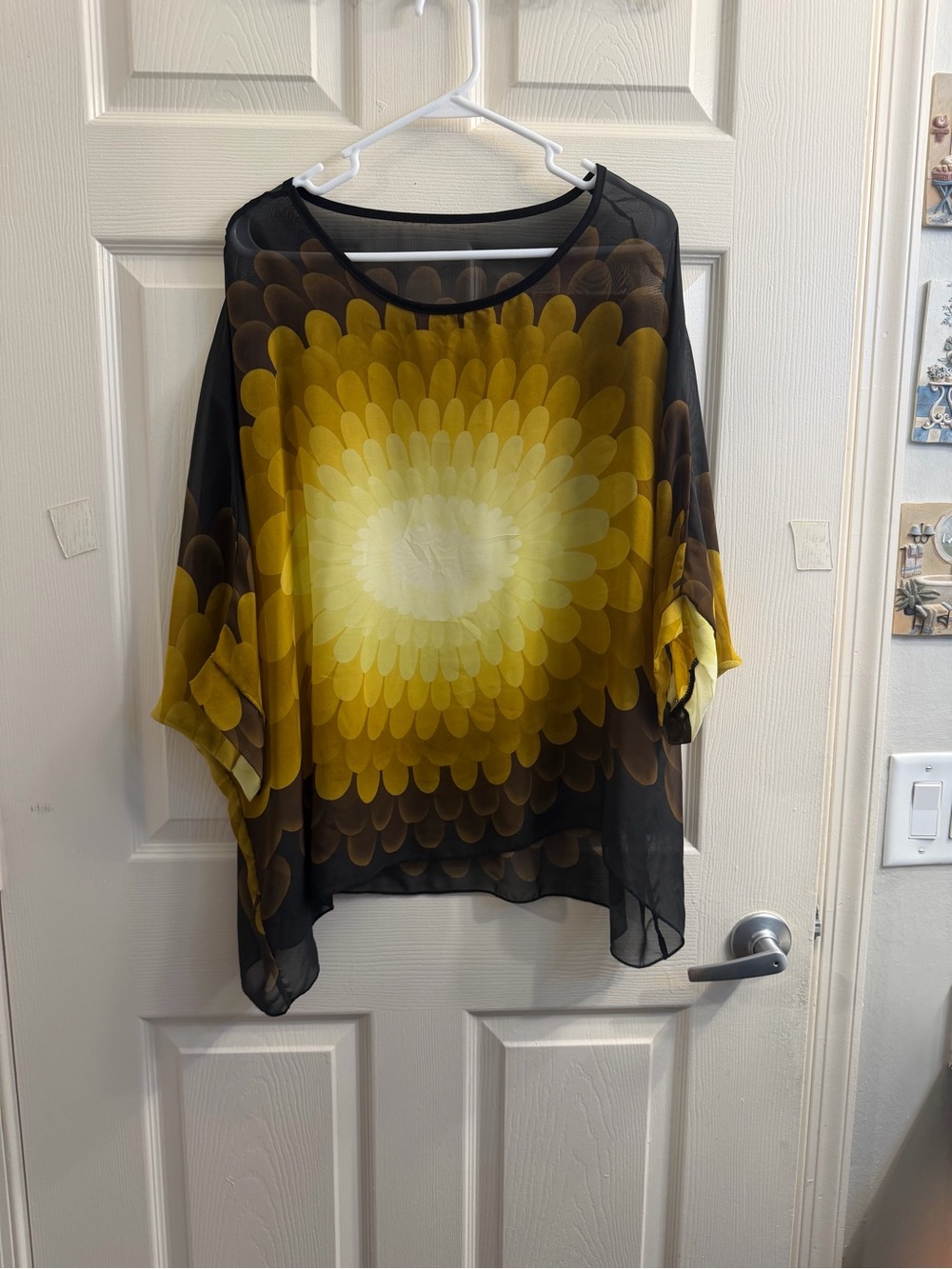 Sunburst Sheer Tunic Top in Yellow and Black